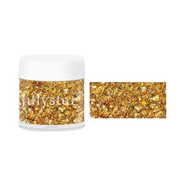 Vigcebit Gel Scintillant pour Le Corps | Visage Corps Yeux Cheveux Nail Festival Chunky Holographic Glitter | Festival Chunky