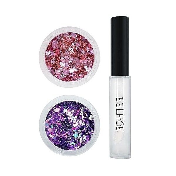 Paillettes pour le visage | Maquillage coloré et scintillant pour les yeux - Paillettes dongles pour Halloween et artisanat,