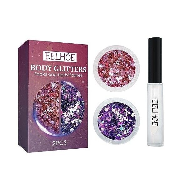 Gel scintillant | Maquillage coloré et scintillant pour les yeux - Paillettes de festival pour gobelets dHalloween, paillett