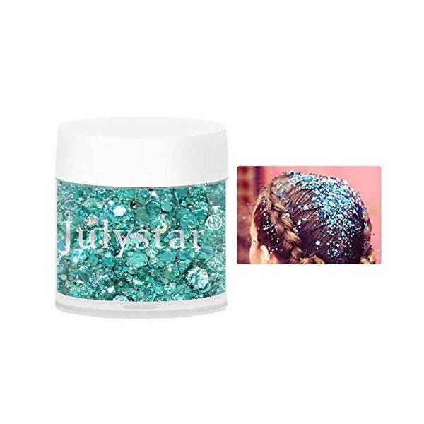 Gel scintillant holographique,Visage Corps Yeux Cheveux Nail Festival Chunky Holographic Glitter - Festival Chunky Glitter Ey