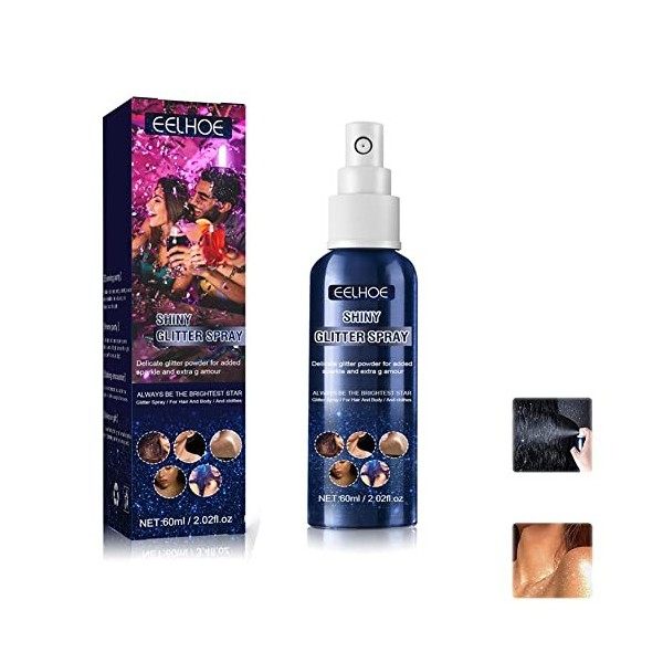 2022 New Shimmer Silver Glitter Spray , Sparkle Spray Forclothes , Hair And Body Glitter Shiny Glitter Spray 1 