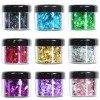 Glitter Wenida Lot de 9 paillettes holographiques pour cheveux