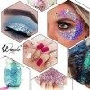 Body Glitter Wenida 9 Couleurs 190g Holographique irisé Cosmétique Festival Maquillage Poudre Chunky pour Ongles Cheveux Visa