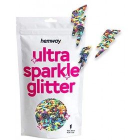 Hemway Ultra Sparkle Glitter - 1/8" 0.125" 3mm - Unicorn Sparkle Glitter For Cosmetic, Nail, Body, Face, Arts, Crafts, Decora