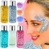 Lot de 8 flacons de gel à paillettes pour fête de festival, fête masquée, anniversaire, maquillage