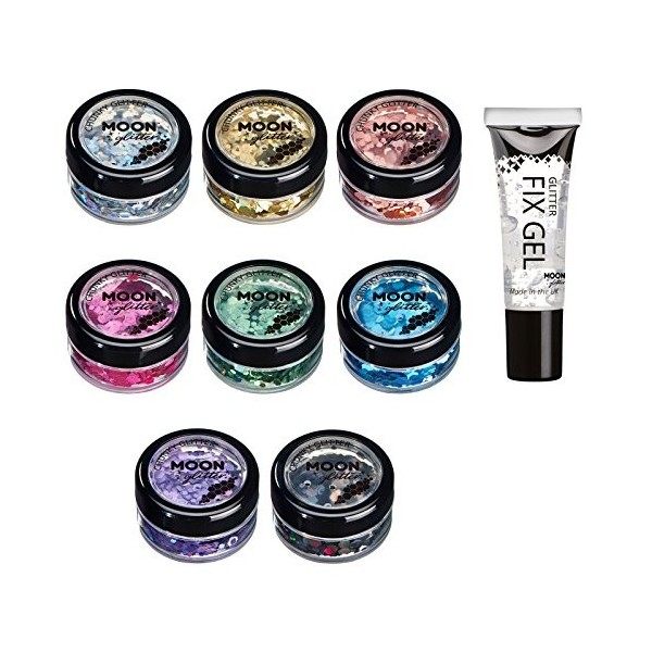 Paillettes holographiques rondes par Moon Glitter Paillette Lune – 100% de paillettes cosmétique pour le visage, le corps, 