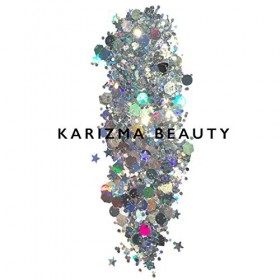 Paillettes Chunky en Argentées Holographiques // Karizma Beauty Festival Glitter Face Glitter Body Hair Cosmetic 30g
