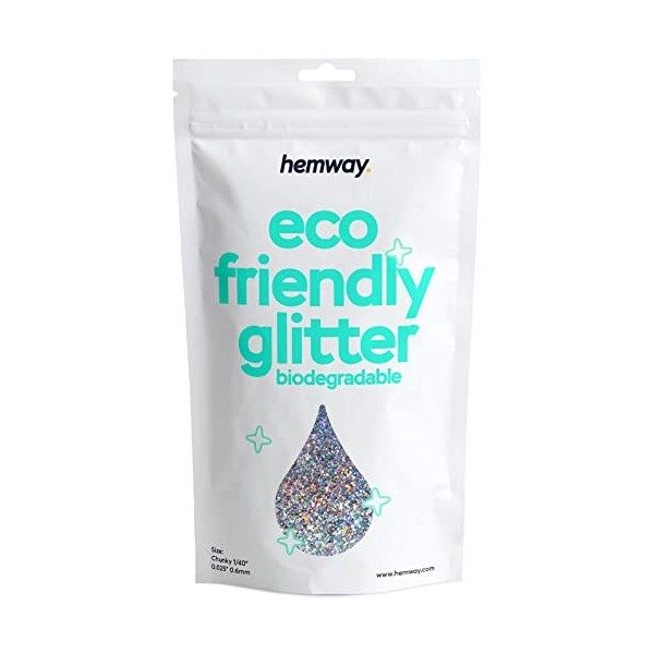 Hemway Eco Friendly Biodégradable Glitter 100 g / 3,5 oz cosmétique Bio Safe Étincelle végétalien pour le visage, fard à paup