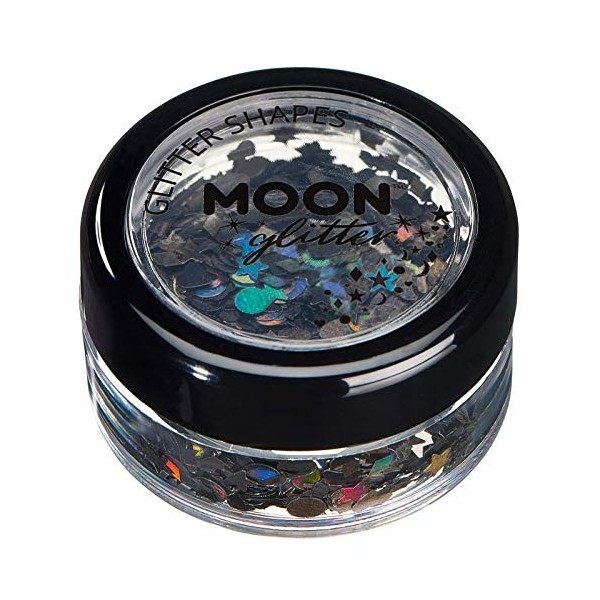 Paillettes en formes Holographiques par Moon Glitter Paillette Lune – 100% de paillettes cosmétique pour le visage, le corp