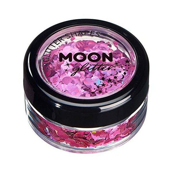 Paillettes en formes Holographiques par Moon Glitter Paillette Lune – 100% de paillettes cosmétique pour le visage, le corp