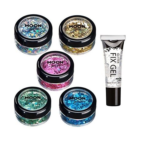 Paillettes en formes Holographiques par Moon Glitter Paillette Lune – 100% de paillettes cosmétique pour le visage, le corp