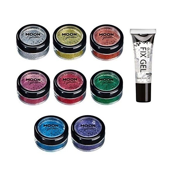 Secoueurs à paillettes fines par Moon Glitter Paillette Lune – 100% de paillettes cosmétique pour le visage, le corps, les 