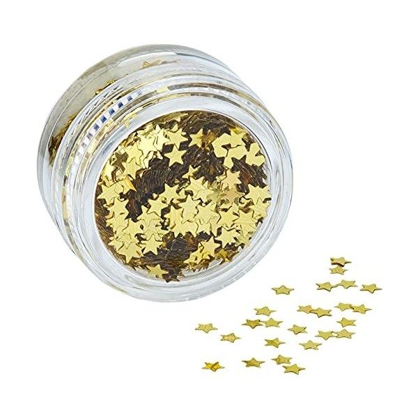 Paillettes cosmétiques en forme d’étoiles argentées pour une utilisation sur le visage, corps, cheveux et ongles.