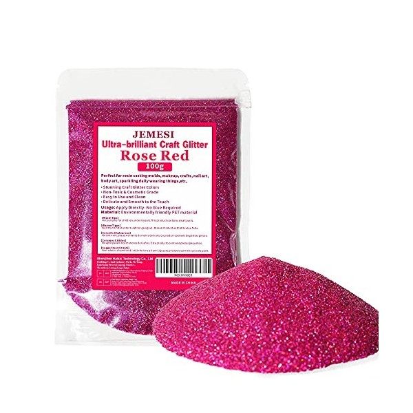 JEMESI 100g Poudre de Paillettes, Poudre Scintillante Ultra-fine de Qualité Cosmétique, pour Corps, Ongles Nail Art, Faire De