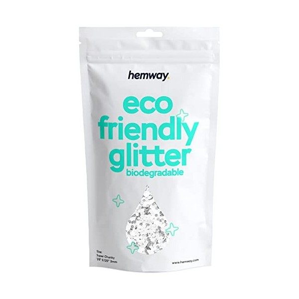 Hemway Eco Friendly Biodégradable Glitter 100 g / 3,5 oz cosmétique Bio Safe Étincelle végétalien pour le visage, fard à paup