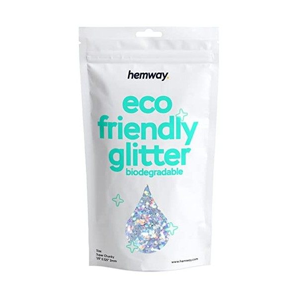 Hemway Eco Friendly Biodégradable Glitter 100 g / 3,5 oz cosmétique Bio Safe Étincelle végétalien pour le visage, fard à paup...