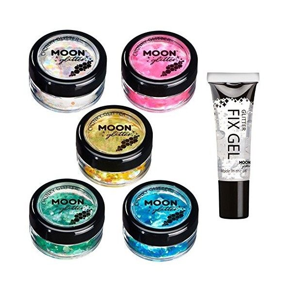 Paillettes rondes irisées par Moon Glitter Paillette Lune – 100% de paillettes cosmétique pour le visage, le corps, les ong