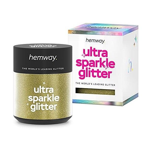 Hemway Ultra Étincelle Glitter Pot 22g de sable dor Microfin 1/256" 0,004" 0.1mm multi-usages cosmétiques pour le corps du F