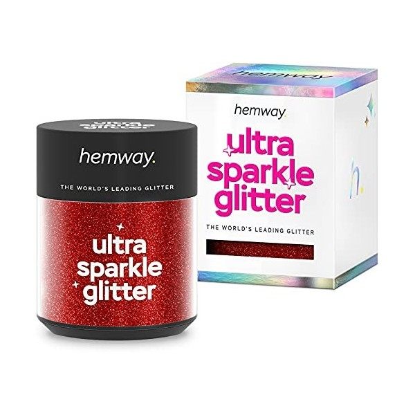 Hemway Ultra Étincelle Glitter Pot 24g Rouge ultrafines 1/128" 0,008" 0.2mm multi-usage cosmétique Body Nails Arts Festival s