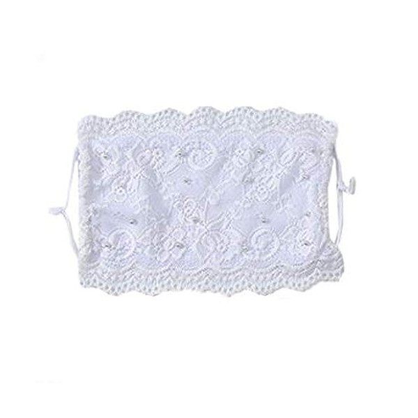 Yienate Masque de dentelle de mode avec perle couverture sexy masque facial décoration masque bijoux pour femmes et filles（Bl