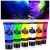 AOOWU Peinture Visage Corps Kit 19PCS, Peinture Corporelle, 8 * 10 ml UV Glow tubes de peinture fluorescente pour le visage e