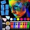 Amzeeniu Peinture Visage Corps Kit 26PCS,Palette de Maquillage pour Enfants,Maquillage pour Le Corps et Peinture Peinture Kit