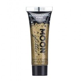 Gel holographique paillettes pour le visage et le corps par Moon Glitter - 12ml - Or - Pailleté pour visage.