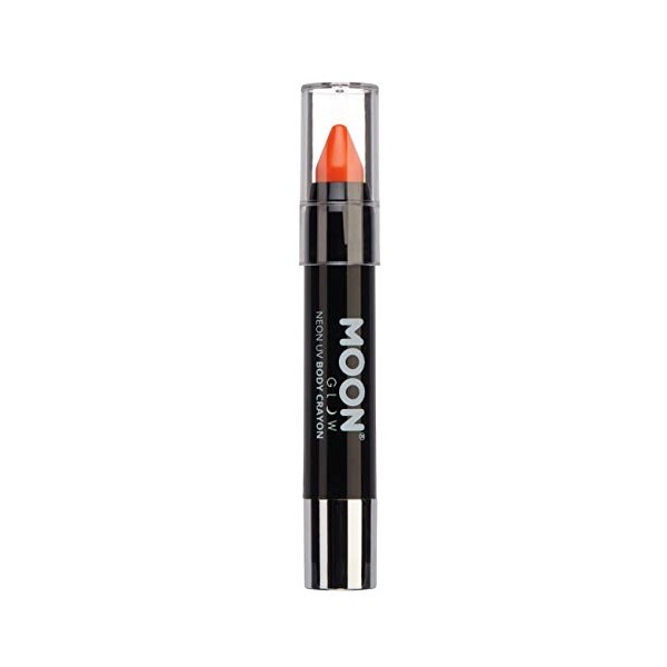 Moon Glow- Crayon corporel en bâton de peinture UV néon pour le visage et le corps, orange foncé,