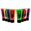 UV Glow Lot de 8 grand 50ml tubes de peinture fluorescente pour le visage et le corps 8 x 50 ml