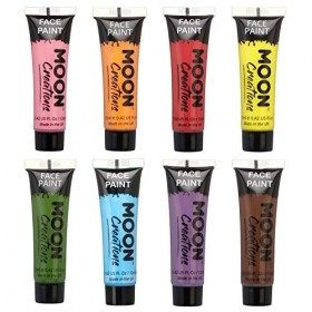 Peinture Visage & Corps par Moon Creations - 12ml - Assortiment de 8 Couleurs