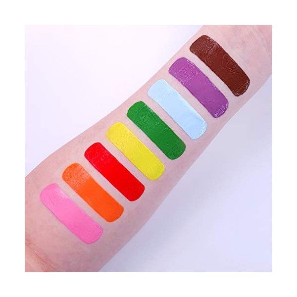 Peinture Visage & Corps par Moon Creations - 12ml - Assortiment de 8 Couleurs Peinture corporelle