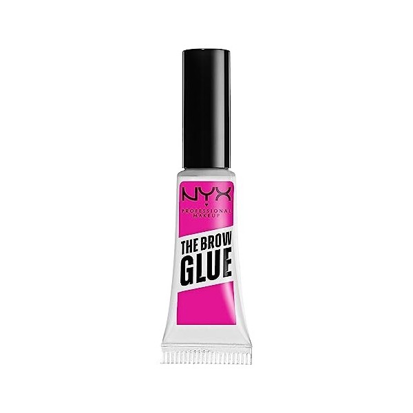 NYX Professional Makeup Glue Fixatrice à Sourcils The Brow Glue, Look Soyeux, Transparent