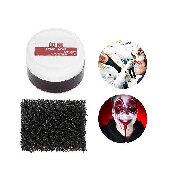 Faux gel de sang avec éponge de maquillage, maquillage professionnel pour le visage, huile de maquillage pour le corps Faux s