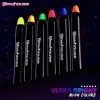 Bâton de peinture pour le visage et le corps au néon UV paquet de 6 Fluorescent Brightest Glow sous UV!