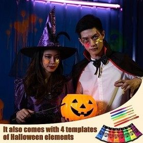 Crème de maquillage Halloween à base deau | Palette de peinture crème fluorescente colorée Glow Face Paint Cream | Halloween