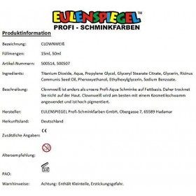 Eulenspiegel Profi-Schminkfarben GmbH Aqua-Clown Blanc, 50 ML