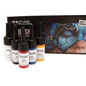 Senjo Color ® Airbrush Colour Set pour le visage et le corps I bodypainting peinture I Couleurs testées sous contrôle derma