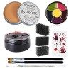 Mysense SFX Kit de maquillage à effet spécial pour corps, nez et cicatrices, zombies pour Halloween avec cire, peinture pour 