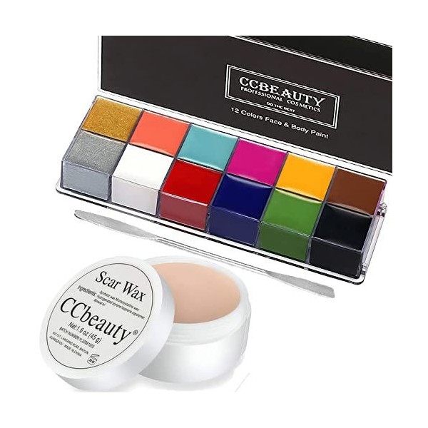 CCBeauty Bâton de peinture professionnel pour le visage et le corps 21.3 g , stylo de peinture crème mélangable, cosplay, fê