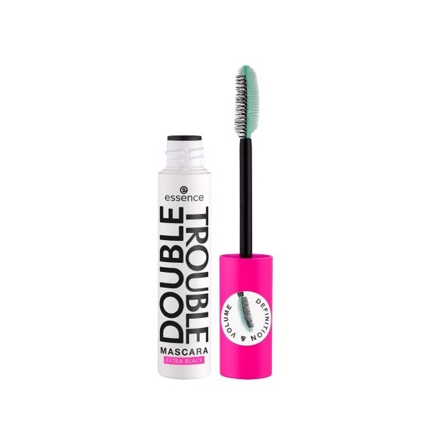 ESSENCE MÁSCARA DE PESTAÑAS VOLUMINIZADORA DOUBLE TROUBLE 12 ML