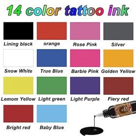 DLD Golden vortex paultory 14pcs Tattoo ink Set - Vegan - eternal Professional Tattoo ink 1oz 30ml / Bottle lot lignes dynami