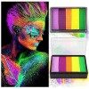 Teekerwan Tikelwan 5 couleurs Aqua - activé UV visage body painting Neon Rainbow face Paint UV Night Light Fluorescent noir m