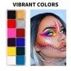 Visage Corps Peinture,12 couleurs + 2 Pinceaux, Peinture pour le corps à lhuile Maquillage Palette non toxique Hypoallergéni