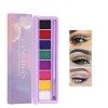 Beteligir UV Glow Eyeliner Palette, Palette dEyeliner 8 Couleurs Activé par lEau, Peinture Visage Matte et UV Palette de ma