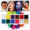 12 couleurs de peinture pour le visage et le corps, palette de peinture pour le visage à base dhuile professionnelle sans da