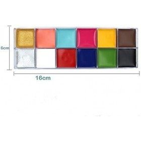 Kamndex Palette de maquillage professionnelle pour le visage - 12 couleurs - Pour une exposition artistique, Halloween, une f