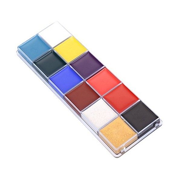 Frcolor 12 Couleurs Flash Case Tattoo Face Body Paint Halloween Party Fancy Oil Painting Art Beauty Fancy Make Up Set