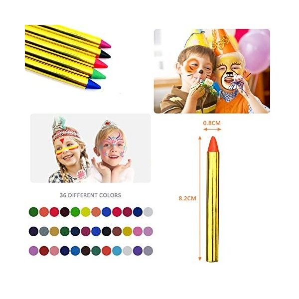 36 Crayons De Couleurs Lavables Et Enfants Peinture Crayons De Cire 