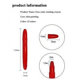 Peinture Corporelle 12 Couleur Peinture Visage en Stick,Face Paint Stick Body Tattoo Coloré Pigment Pen Lavable pour Hallowee