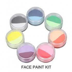 Peinture pour le Visage et le Corps, Ensemble de Peinture pour le Visage et le Corps Double Couleur 7 Pièces, Ensemble de Maq